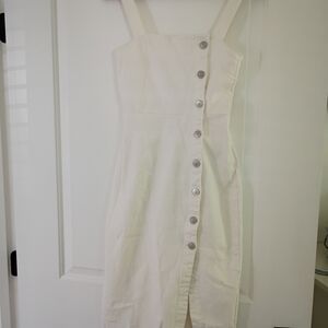 H&M Midi Denim Dress with Silver Buttons